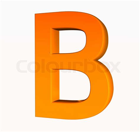 Orange Alphabet Letter B 3d Isolated On White Stock Image Colourbox