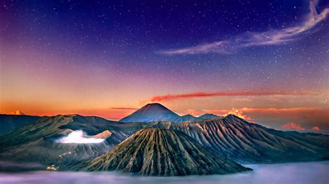 986210 4k Volcano Nature Mount Bromo Sky Indonesia Landscape