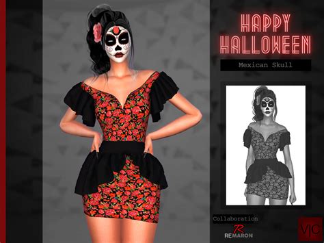 Mexican Skull Halloween Vi By Viy Sims From Tsr • Sims 4 Downloads