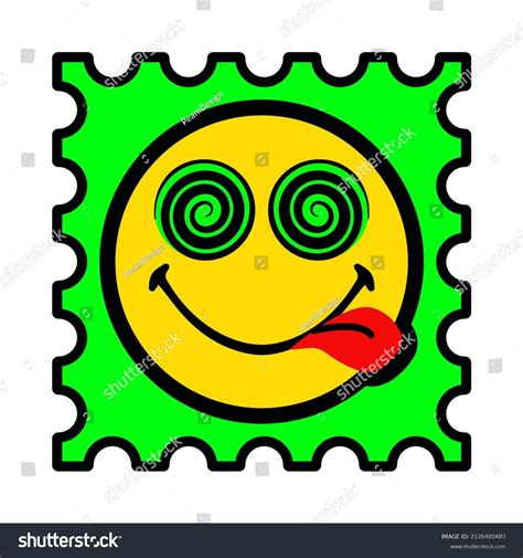 Lsd Stamp Smile Psychedelic Vector Format Stock Vector Royalty Free