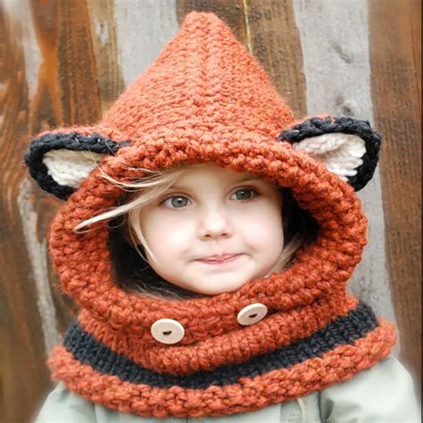 Fashion Baby Hat Caps Cat Ear Fox Winter Beanie Hats For Children