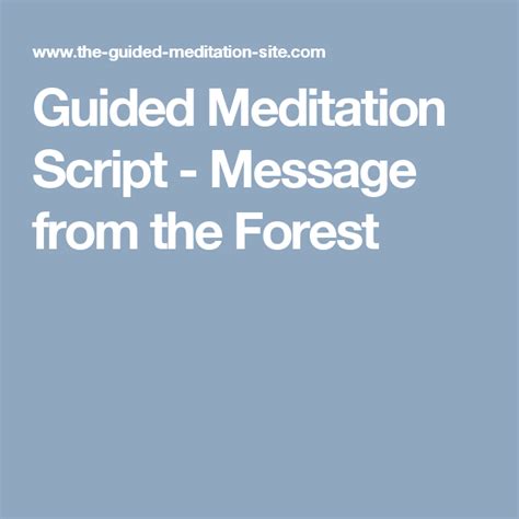 Guided Imagery Relaxation Script Forest Imagecrot