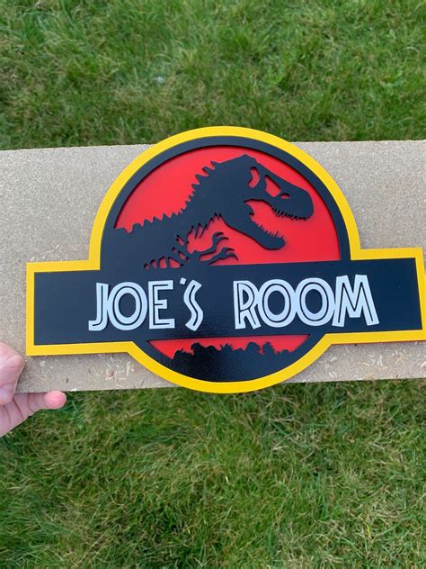 Jurassic Park Sign Personalised Sign Bedroom Sign Dinosaur Etsy