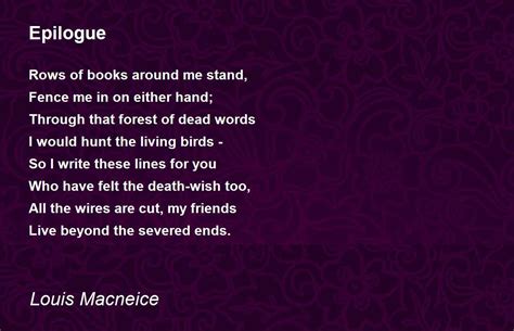 Epilogue Poem by Louis Macneice - Poem Hunter