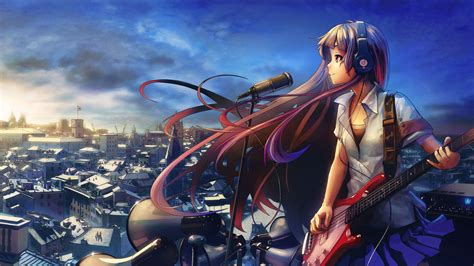 Free Download Anime Girl With Guitar Full Hd Wallpaper 1080p Full Hd Wallpapers 1920x1080 For