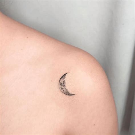 Crescent Moon Tattoo On The Shoulder
