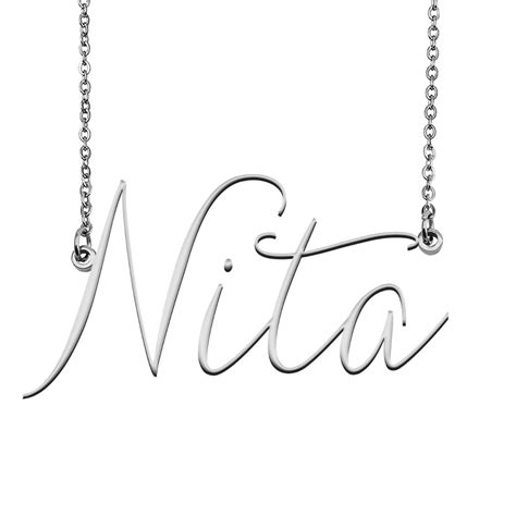 Nita Name Necklace Custom Personalized Name Plate Jewelry For Birthday