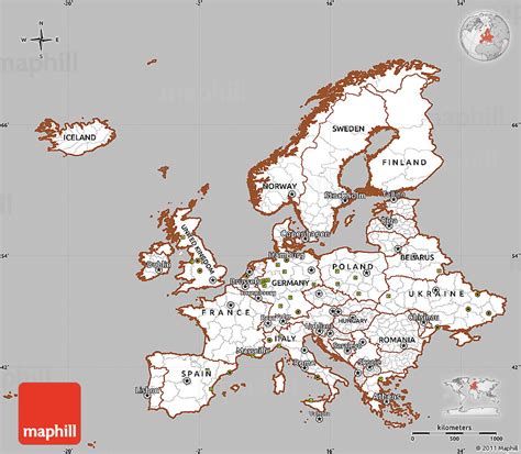 Gray Simple Map Of Europe Cropped Outside