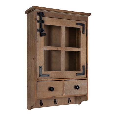 Kate And Laurel Hutchins Decorative Farmhouse Wood Wall Cabinet With