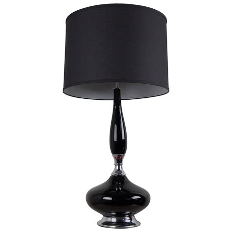 Mid Century Modern Black And White Ceramic Table Lamp Large Scale