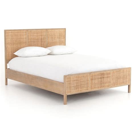 Mattresses, bases, bedding, pillows, accessories, sheets Sydney Woven Cane Queen Platform Bed -Mango Wood | Zin Home