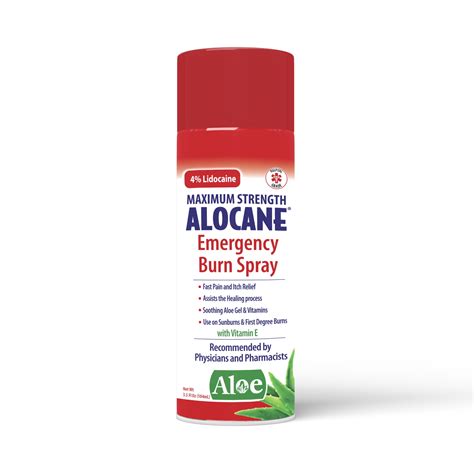 Alocane® Emergency Burn Spray 4 Lidocaine Max Strength Fast Pain Itch