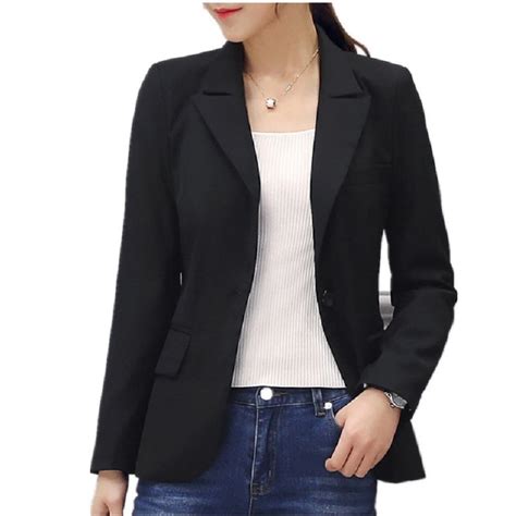 2019 Feminino Spring Work Office Black Blazer Women Slim Jackets Ladies