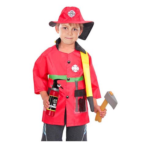 Halloween Firefighter Fireman Costume Fire Chief Dress Up Pretend Role