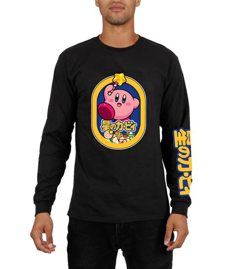 Kirby Box Art Logo Long Sleeve Black T Shirt Gamestop