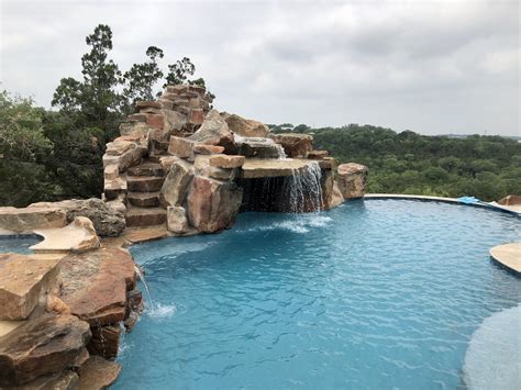 Huge Rock Waterfall Waterfalls Backyard Swimming Pool Builder Rock