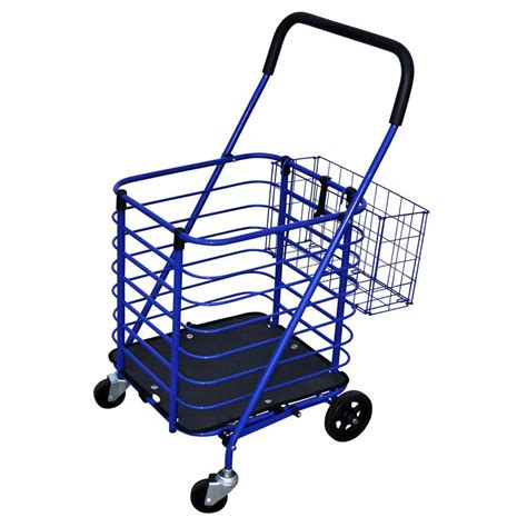 Reviews For Milwaukee Steel Shopping Cart In Blue With Accessory Basket