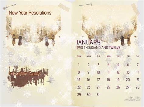Freebie January Desktop Calendar Page