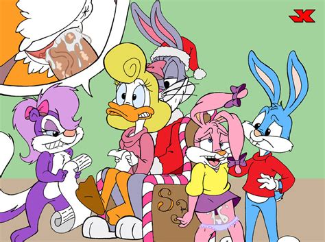 Babs Bunny Santa Claus Buster Bunny Fifi La Fume Bugs Bunny And