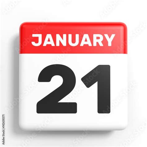 January 21 Calendar On White Background Buy This Stock Illustration
