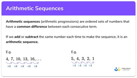 Arithmetic Sequence Gcse Maths Steps Examples And Worksheet