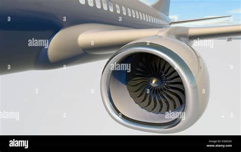Jet Engine Turbine Blades Of Airplane 3d Render Stock Photo Alamy
