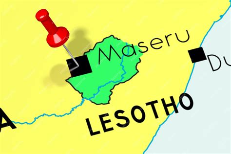 Premium Photo Lesotho Maseru Capital City Pinned On Political Map