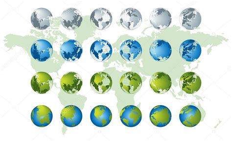 World Map 3d Globe Series Stock Vector Image By ©kudryashka 3109368
