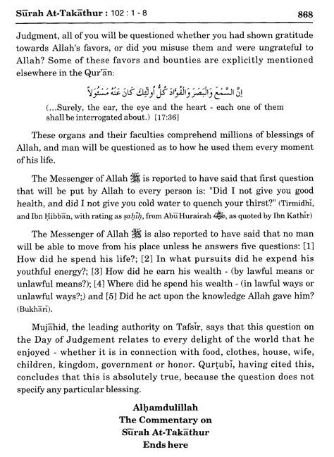 Surah At Takathur 1021 8 Maariful Quran Maarif Ul Quran Quran