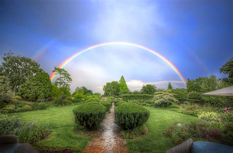 Picture Hdr Nature Rainbow Sky Gardens Shrubs
