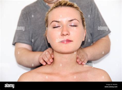 Massage Relax Studio Woman Having Her Neck Massaged Massage Therapist