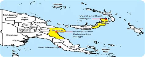 Map Of Papua New Guinea Indicating The Study Location Morobe And East