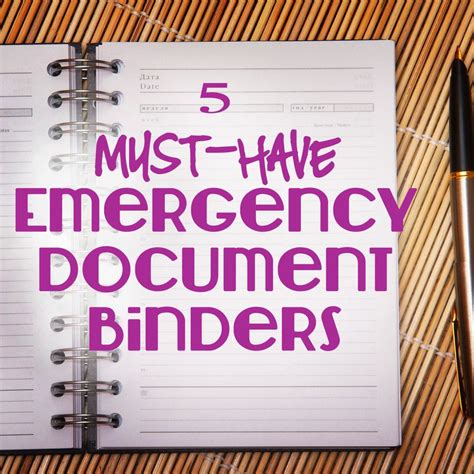 Emergency Document Binder | Emergency binder, Emergency, Emergency preparedness
