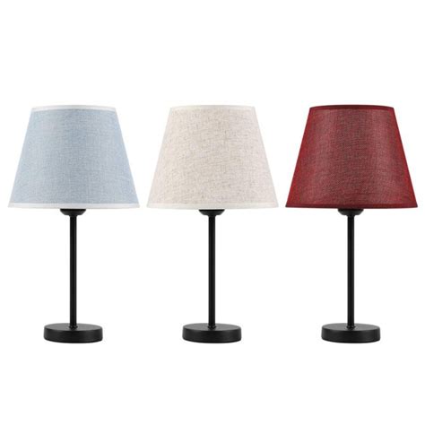 Artisan vintage black floor lamp base. Set of 3 - Small Bedside Lamps with 3 Colors Lamp Shade ...
