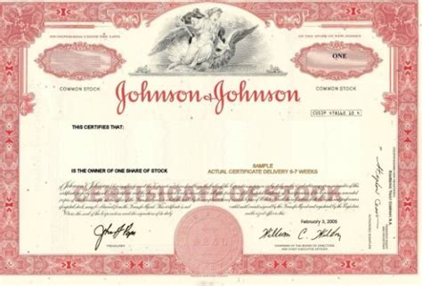 The stock market is counting on it. Shop Johnson & Johnson Stock Certificates | Buy One Share ...