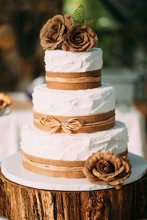 Pin By Kellie Kane On Wedding Wedding Cake Rustic Country Burlap