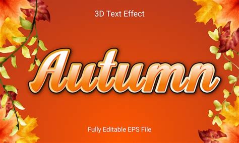 Premium Vector 3d Autumn Text Effect Design