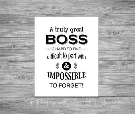 Boss appreciation print Printable Boss Gift Black and