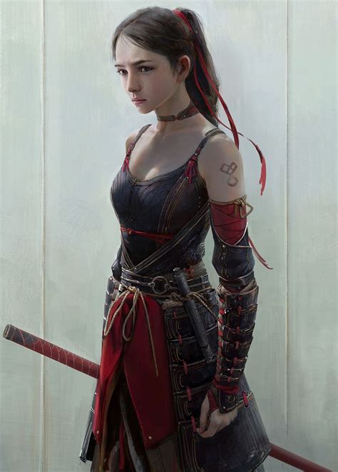 Rpg Female Character Portraits Photo Young Female Samurai Character Portraits Warrior