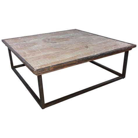 5 out of 5 stars. Industrial Square Slatted Wood Top Metal Base Coffee Table For Sale at 1stDibs