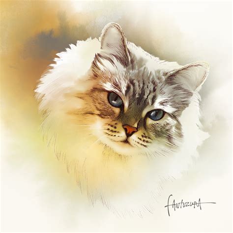 Realistic Watercolor Portraits Of Cats On Behance