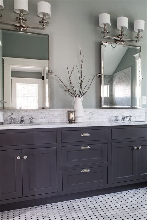 35 Beautiful Dark Bathroom Cabinets With White Countertops