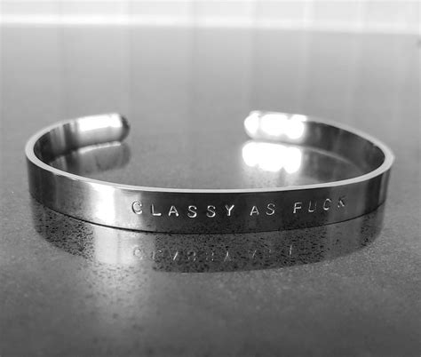 Classy As Fuck Hand Stamped Bracelet Stainless Steel Cuff Etsy