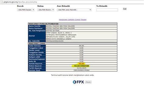 Untuk membuat pembayaran online bagi cukai tanah kerajaan negeri sembilan ni korang boleh terus ke laman web khas untuk pembayaran online. Cara Bayar Online Cukai Tanah Kerajaan Negeri Sembilan ...