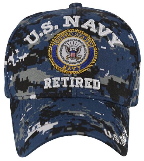 New Us Navy Retired Usn Round Cap Hat Digital Navy Camo
