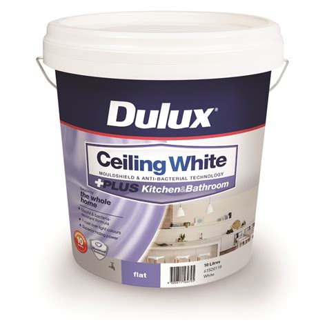 Dulux 10l Ceiling White Plus Kitchen And Bathroom Paint Bunnings