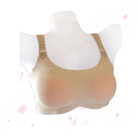 hot selling silicone false breast form push up bra for man crossdresser seamless 1 piece style
