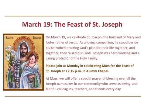 March 19 The Feast Of St Joseph The Post