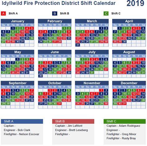 Firefighter 2448 Shift Calendar 2022 Printable Word Searches