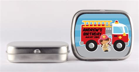 Future Firefighter Birthday Party Mint Tin Favors Candles And Favors